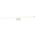 Kinkiet Mirore L60 LED 10W 4000K IP44 w kolorze białym, o prostokątnym kształcie, montowany na ścianie. Źródło światła LED z białą oprawą, z eleganckim, minimalistycznym designem. Ujęcie frontalne, na jednolitym tle.