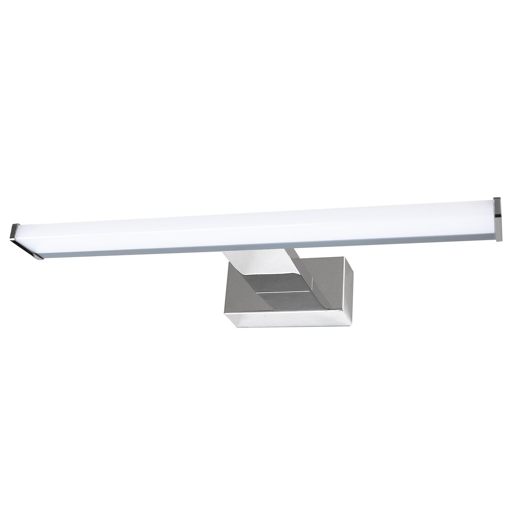 Mirore kinkiet L30 LED 5W 4000K IP44 w kolorze srebrnym, montowany na ścianie. Posiada prostokątną, płaską obudowę z metalowym wykończeniem oraz białe, emitujące światło LED. Kinkiet ma nowoczesny design, idealny do oświetlenia wnętrz.