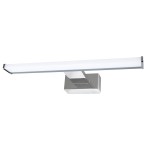 Mirore kinkiet L30 LED 5W 4000K IP44 w kolorze srebrnym, montowany na ścianie. Posiada prostokątną, płaską obudowę z metalowym wykończeniem oraz białe, emitujące światło LED. Kinkiet ma nowoczesny design, idealny do oświetlenia wnętrz.
