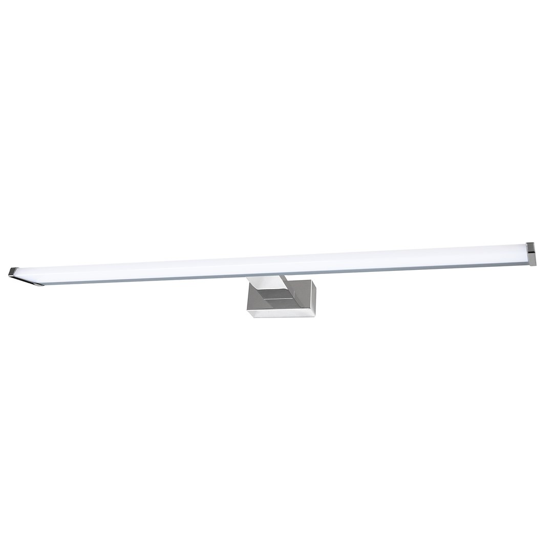 Mirore kinkiet L60 LED 10W 4000K IP44 w kolorze srebrnym, prostokątny z matowym kloszem, montowany na ścianie, z minimalistycznym designem. Oświetlenie o wymiarach dostosowanych do nowoczesnych wnętrz.
