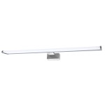 Mirore kinkiet L60 LED 10W 4000K IP44 w kolorze srebrnym, prostokątny z matowym kloszem, montowany na ścianie, z minimalistycznym designem. Oświetlenie o wymiarach dostosowanych do nowoczesnych wnętrz.