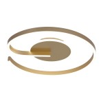 Lampa sufitowa LED 22W w kolorze złotym, o okrągłym kształcie z dwoma stylowymi, cienkimi pierścieniami. Źródło światła o temperaturze barwowej 4000K, zamontowana na płaskim podłożu, wykończona matowym złotem i białym światłem.