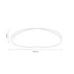 Czarna i biała lampa sufitowa LED o mocy 38W i temperaturze barwowej 4000K, okrągła, o średnicy 500 mm i wysokości 100 mm, z minimalistycznym designem, idealna do nowoczesnych wnętrz.