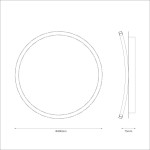 Cali Round lampa sufitowa LED 30W, o średnicy 400 mm i grubości 75 mm, w kolorze czarnym i białym. Okrągły kształt z prostym designem, idealna do nowoczesnych wnętrz.