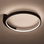 Lampa sufitowa LED Luna 18W 4000K w kolorze czarnym, w kształcie okręgu z subtelnym, wewnętrznym oświetleniem. Montowana na suficie, z minimalistycznym designem, idealna do nowoczesnych wnętrz.