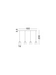 Lampa wisząca Tavenco z czterema źródłami LED 20W w kolorze czarnym. Prosty, nowoczesny design, długość 100 cm, wysokość 200 cm, średnica klosza 14 cm, zawieszenie na cienkich linkach. Idealna do nowoczesnych wnętrz.