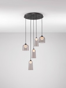 Tavenco lampa wisząca 5xLED 24W czarna LE45214