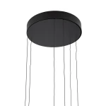 Lampa wisząca LED Circolo D60, mocy 67W, w kolorze czarnym. Okrągła podsufitka z długimi, czarnymi przewodami, zawieszona w pozycji pionowej. Emisja światła o temperaturze 3000K, idealna do nowoczesnych wnętrz.