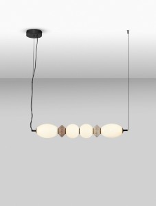 Monreta lampa wisząca 1xLED 28W czarna multikolor LE45233