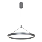 Lampa wisząca LED Ottana D60 w kolorze szarym, o okrągłym kształcie. Posiada metalowy klosz z matowym wykończeniem oraz wbudowane oświetlenie LED 30W CCT. Zawieszona na cienkim przewodzie, z minimalistycznym mocowaniem sufitowym.