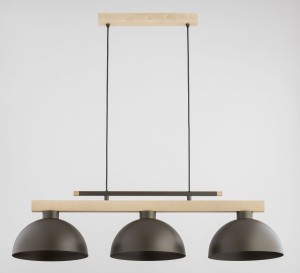 Verta 1 lampa wisząca 3xE27 czekoladowy brąz/drewno 62619