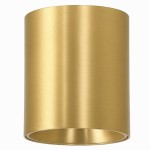 Lampa sufitowa LED Babil 10W CCT w kolorze złotym, cylindryczny kształt, matowa powierzchnia. Ujęcie z przodu, pokazujące górną część lampy oraz jej wykończenie. Prosty design, idealna do nowoczesnych wnętrz.