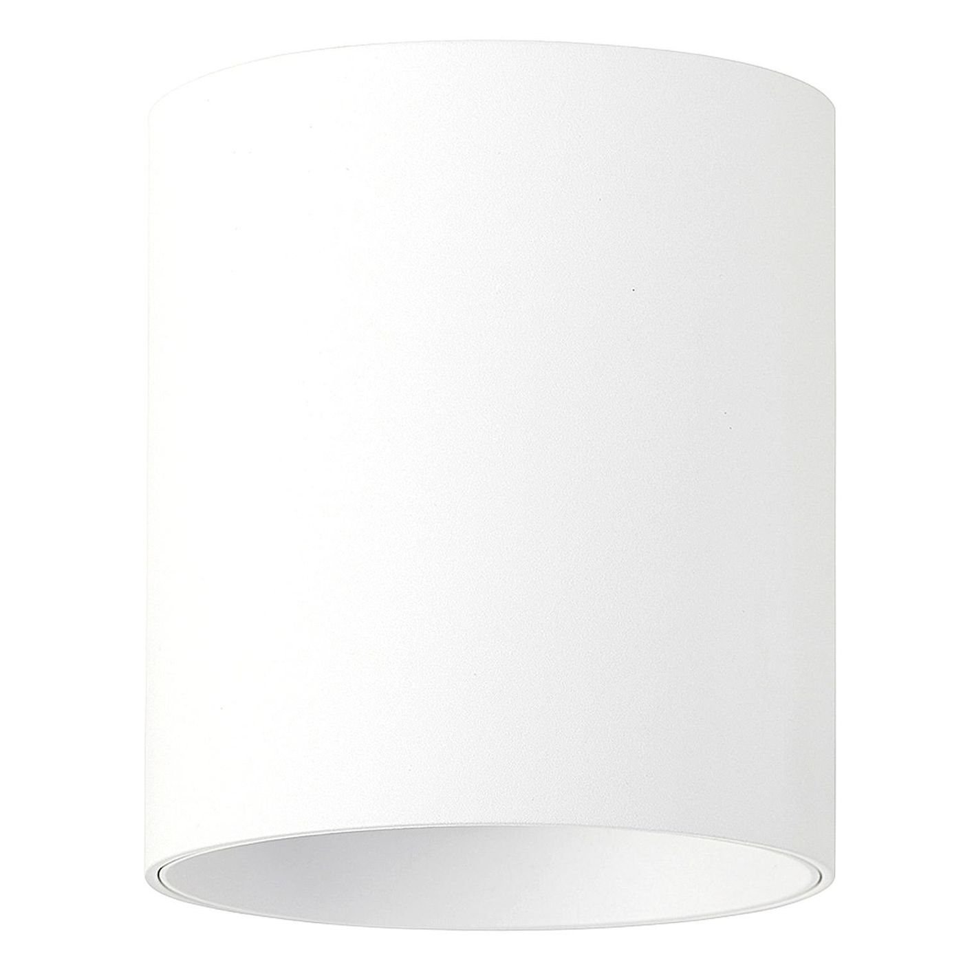 Lampa sufitowa LED Babil 10W CCT w kształcie cylindrycznym, wykonana z białego materiału o matowej fakturze. Ujęcie frontalne, wisząca, z widoczną górną krawędzią. Prosty design, idealna do nowoczesnych wnętrz.