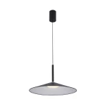 Lampa wisząca Sardena D38 LED 9W CCT w kolorze czarnym, o kształcie stożkowym z matowym kloszem. Zawieszona na cienkim kablu, z okrągłym mocowaniem sufitowym. Idealna do nowoczesnych wnętrz.