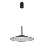 Lampa wisząca Sardena D47.5 LED 16W CCT w kolorze czarnym. Posiada stożkowaty klosz z matowym wykończeniem, zawieszona na cienkim kablu. Główne źródło światła znajduje się w centralnej części klosza, co zapewnia równomierne oświetlenie.