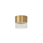 Lampa sufitowa LED 6W CCT w kolorze złotym z transparentnym kloszem. Okrągły kształt, umieszczona w pozycji stojącej. Minimalistyczny design, idealna do nowoczesnych wnętrz.