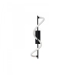 Kinkiet Pescara 1xLED 10W w kolorze czarnym, z białym, spiralnym elementem świetlnym. Ujęcie z boku, produkt montowany na ścianie. Prosta, nowoczesna forma, z widocznym mocowaniem w tle.