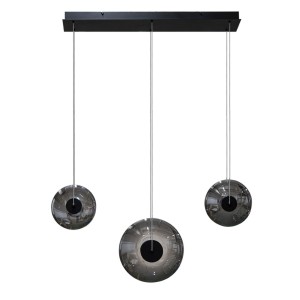 Andora lampa wisząca 3xLED 28W czarna dymny AZ6885