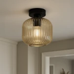 Clark D20 lampa sufitowa 1xE27 czarna/bursztynowy K-5652