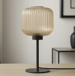 Clark lampa stołowa 1xE27 czarna/bursztynowy K-5656