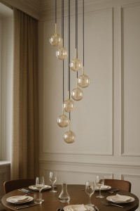 Galaxy lampa wisząca 8xG9 czarna/bursztynowy K-5562