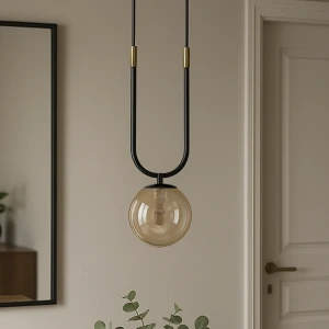 Goldi lampa wisząca 1xG9 czarna/bursztynowy K-5595