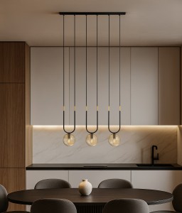 Goldi lampa wisząca 3xG9 czarna/bursztynowy K-5596