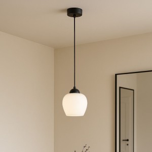 Abro lampa wisząca 1xE27 czarna/biały K-5600