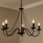 Bartez żyrandol 5-punktowy czarny K-3991