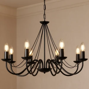 Bartez żyrandol 8-punktowy czarny K-3992