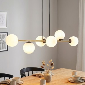 Gravity lampa wisząca 6-punktowa czarna/złota/opal 1241/6