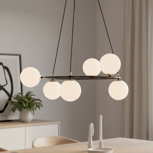 Azura lampa wisząca 6xE14 czarna/biała  1295/6