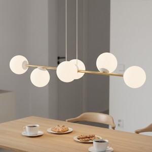 Gravity lampa wisząca 6-punktowa biała/złota/opal 1242/6