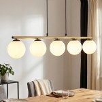 Allora lampa wisząca 5-punktowa czarna/złota/opal 1254/5