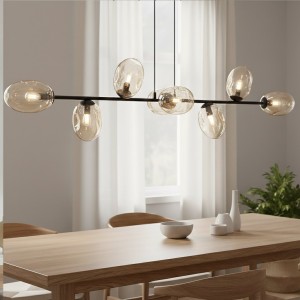 Pandora lampa wisząca 8-punktowa czarna/miodowa 1264/8