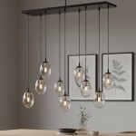 Astral lampa wisząca 9-punktowa czarna/transparentna 1265/9