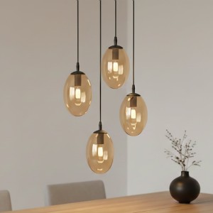 Astral lampa wisząca 4-punktowa czarna/miodowa 1267/4PREM