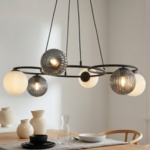 Libra lampa wisząca 6xE14 czarna/mix 1382/6
