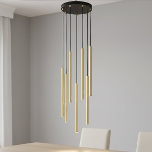 Selter Premium lampa wisząca 7xG9 czarna/złota 1332/7PREM