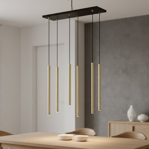 Selter lampa wisząca 6xG9 czarna/złota 1332/6