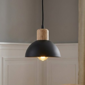 Seco lampa wisząca 1xE27 czarna/jasne drewno 1393/1