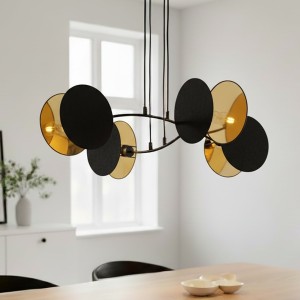Motif lampa wisząca 4xE14 czarna/złota 1325/4