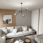 Czarna/grafitowa lampa wisząca Linear 4-punktowa, z pięcioma okrągłymi kloszami w metalicznym wykończeniu, zawieszona w nowoczesnym wnętrzu. Lampa umieszczona centralnie nad okrągłym stołem, w tle jasna ściana z dekoracyjnym panelem.