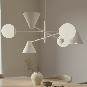 Hermes lampa wisząca 3xE27+3xE14 biała 1348/6