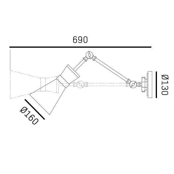 Kinkiet Page 1xE27 w kolorze niklu satynowego, z regulowanym ramieniem. Lampa o średnicy klosza 160 mm i długości 690 mm, zamontowana na okrągłej podstawie o średnicy 130 mm. Prosta konstrukcja, idealna do nowoczesnych wnętrz.