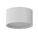 Lampa sufitowa Marton GX53 IP44 w kolorze białym, o okrągłym kształcie z matowej obudowy. Ujęcie z boku, ukazujące gładką powierzchnię oraz zamknięty klosz z białego materiału. Idealna do wnętrz i na zewnątrz.