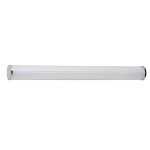 Kinkiet LED Pronto 90, moc 21W, w kolorze chromu. Posiada prostokątną obudowę z przezroczystego materiału z delikatnym żłobieniem. Ujęcie frontalne, montowany na ścianie, stopień ochrony IP44, idealny do łazienek i innych wilgotnych pomieszczeń.
