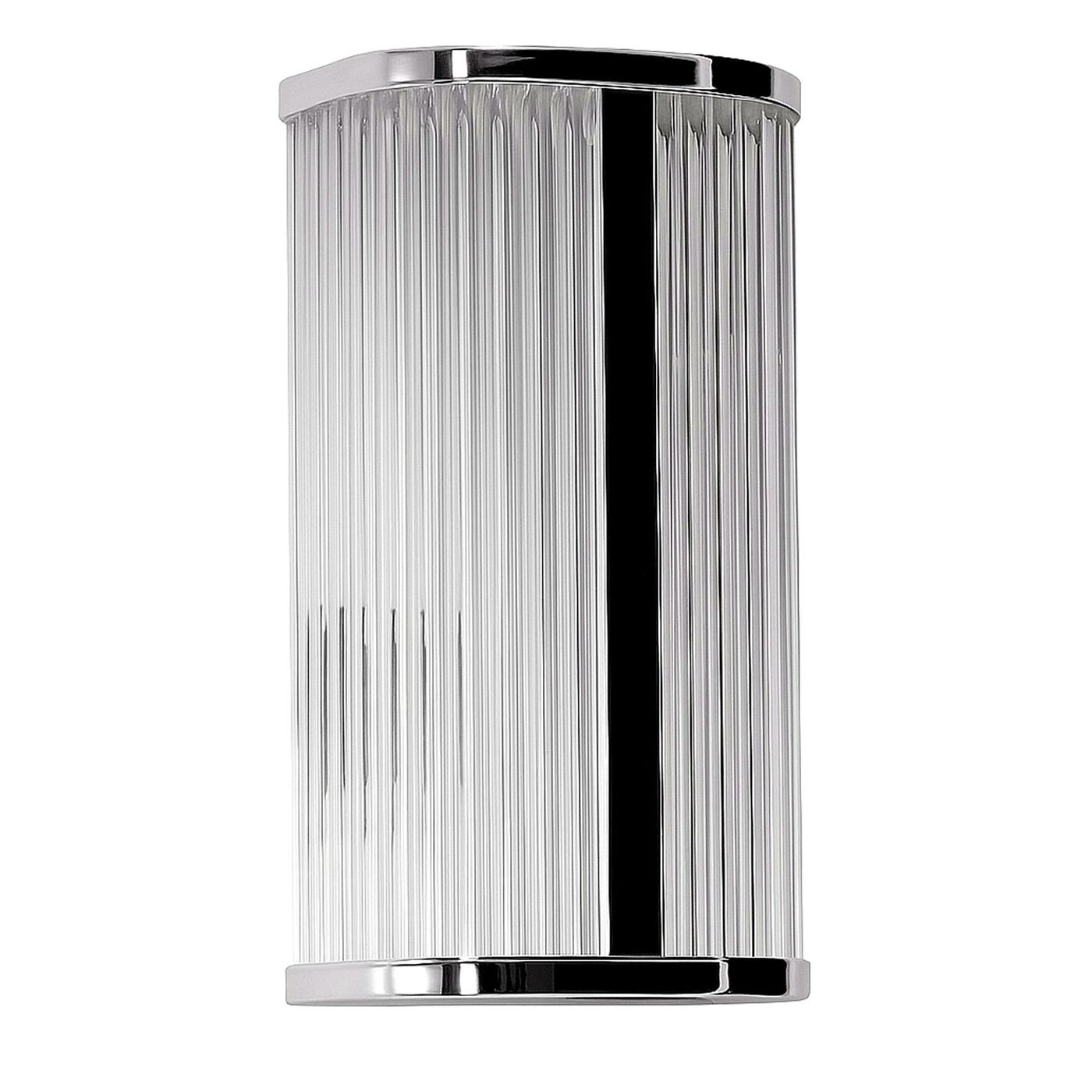 Kinkiet LED Pandora 11W CCT IP44 w chromowanej obudowie. Posiada prostokątny kształt z teksturowanym kloszem, który rozprasza światło. Zamontowany w pozycji pionowej, idealny do łazienek i innych przestrzeni.