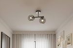 Eral lampa sufitowa 2-punktowa czarny chromowany  91541