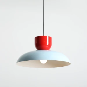 Ella lampa wisząca 1xE27 Dark Baby Blue + Red Chilli